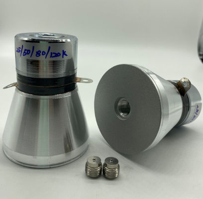 คุณภาพ  80mm Ultrasonic Piezoelectric Transducer 25/50/80/120k Four Frequency โรงงาน